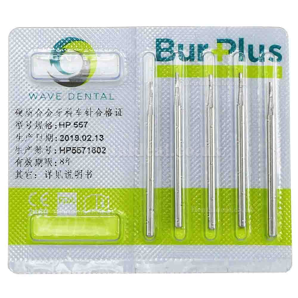 5Packs Wave Dental Low Speed Straight Flat End Crosscut Carbide Burs HP 555 556 560 563